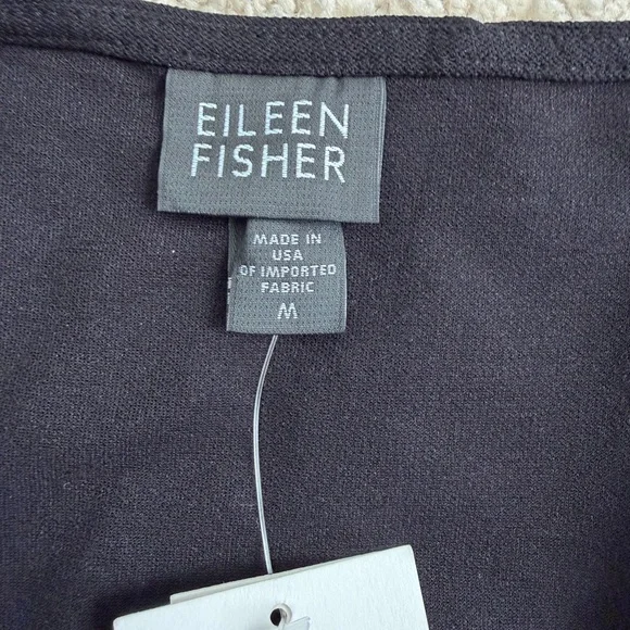 Eileen Fisher NWT Scoop Neck Long Tank Women's Size Medium Black - Picture 5 of 10